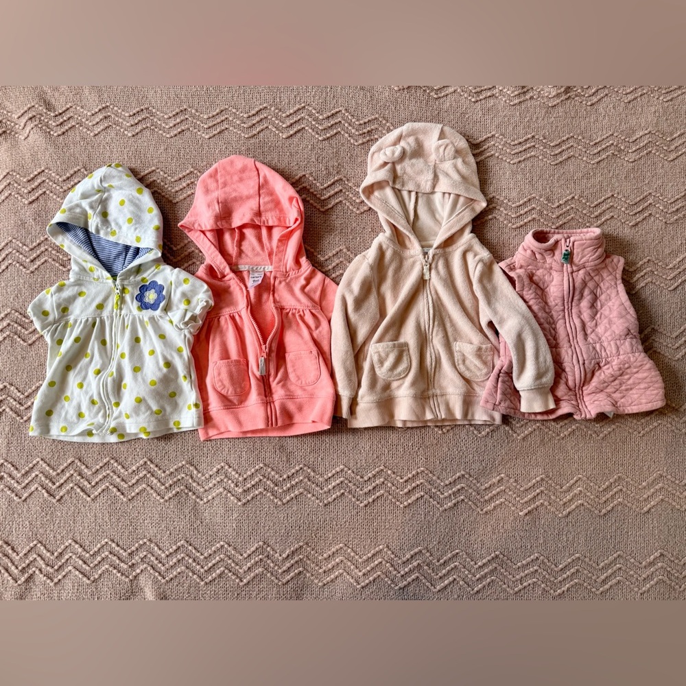Carter's baby girl hoodie and vest bundle